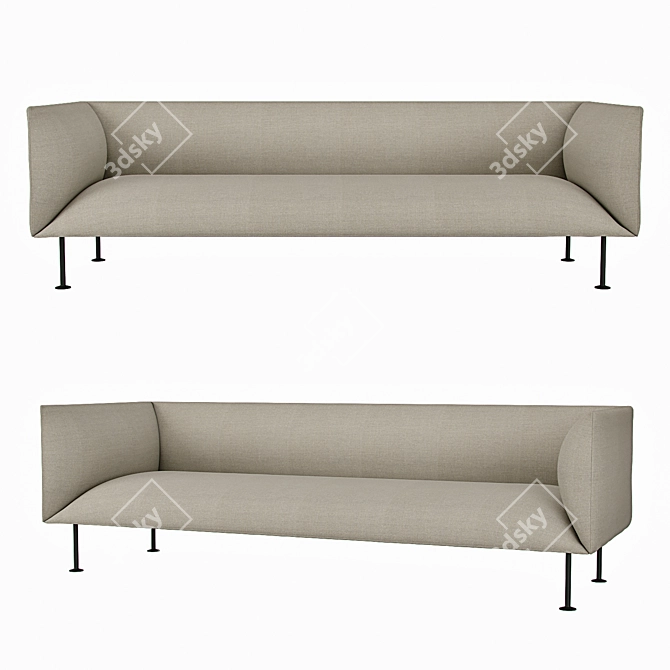 Sleek and Stylish Godot Sofa 3D model image 1