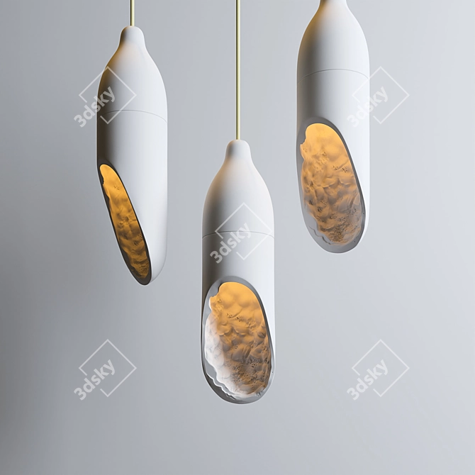 Chic Chalk Pendant Light 3D model image 2