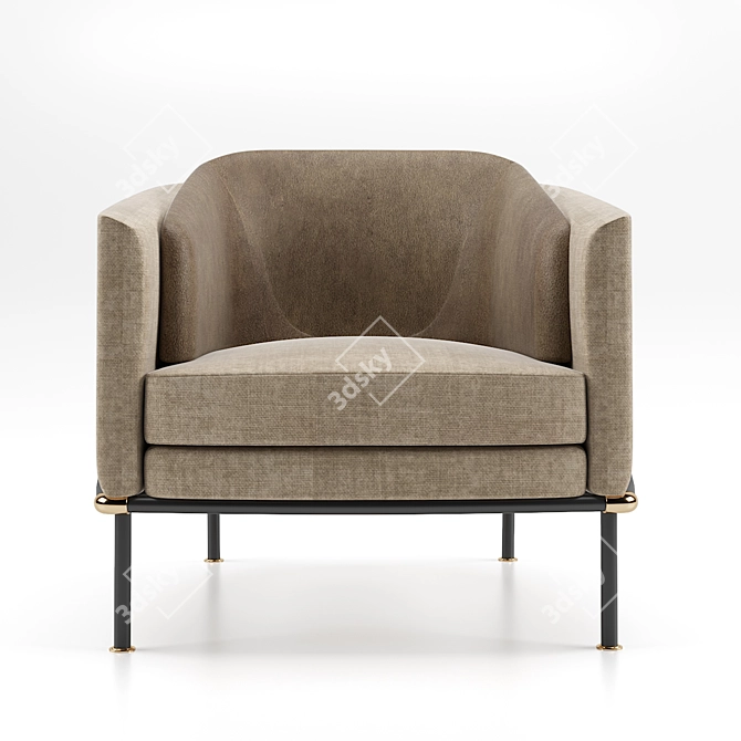 Elegant Threaded Fil Noir Chair 3D model image 2