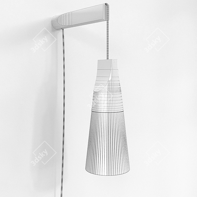 Innovative Wood & Glass Wall Lamp 3D model image 2