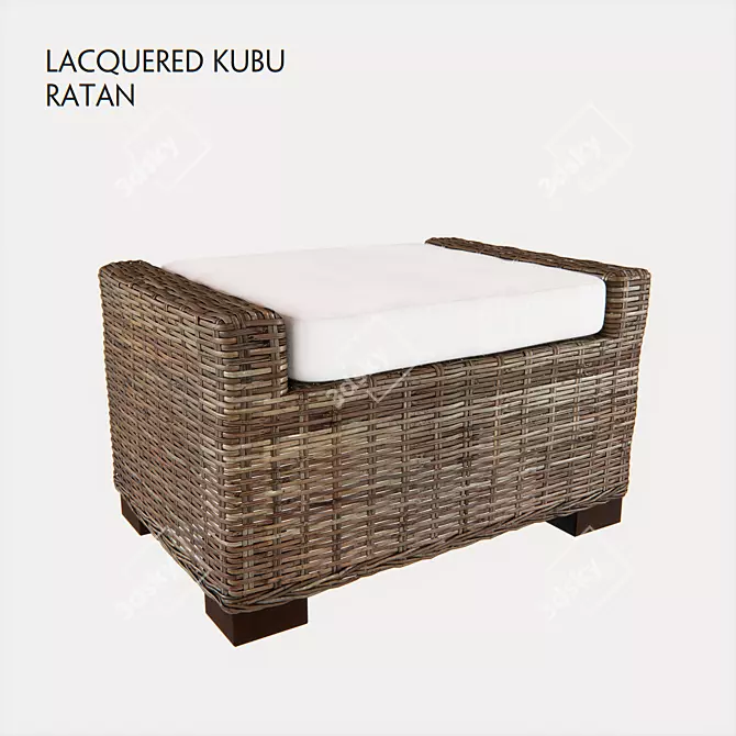 Kubu Rattan Chair: Exquisitely Crafted Elegance 3D model image 1