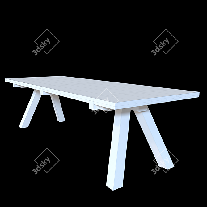Van Rossum Lens Table | Stylish 280x100cm Corner Table 3D model image 3
