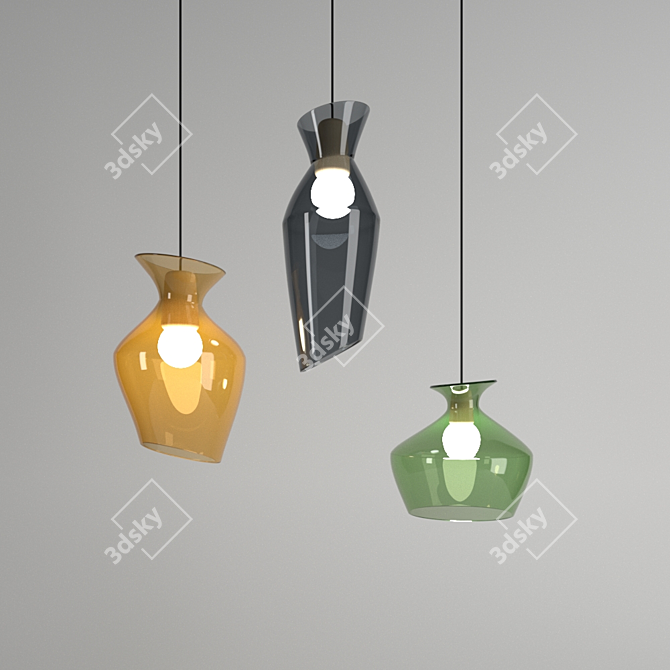 Elegant Malvasia Pendant Lamp 3D model image 1