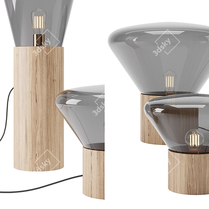 Title: Muffins Oak Lamp: Illuminating Elegance 3D model image 2