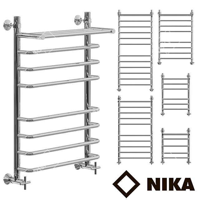 Nick L90 Heated Towel Rail: Stylish and Versatile 3D model image 1