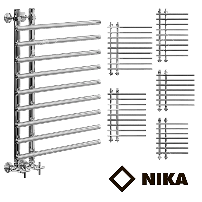 Nick LB4 Heated Towel Rail: Stylish and Customizable 3D model image 1