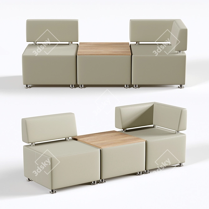 Malta 2-Seater Sofa: Stylish and Compact 3D model image 1
