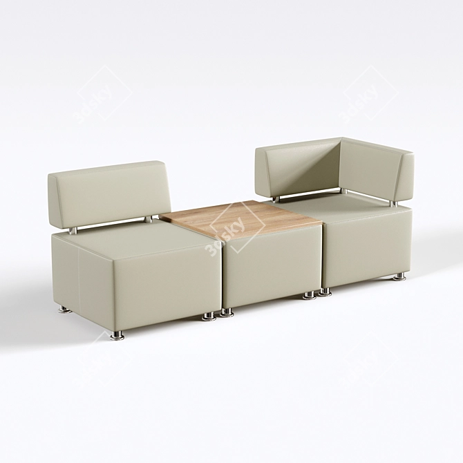 Malta 2-Seater Sofa: Stylish and Compact 3D model image 3