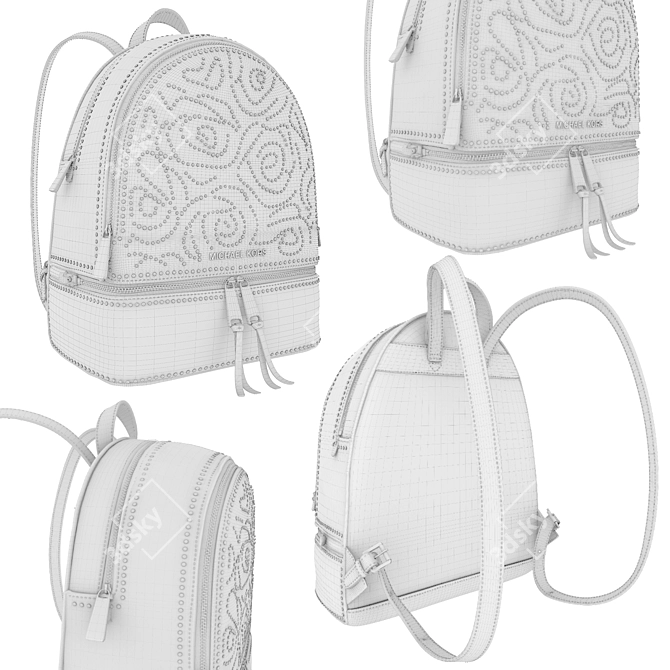 Michael Kors Rhea Leather Backpack 3D model image 3