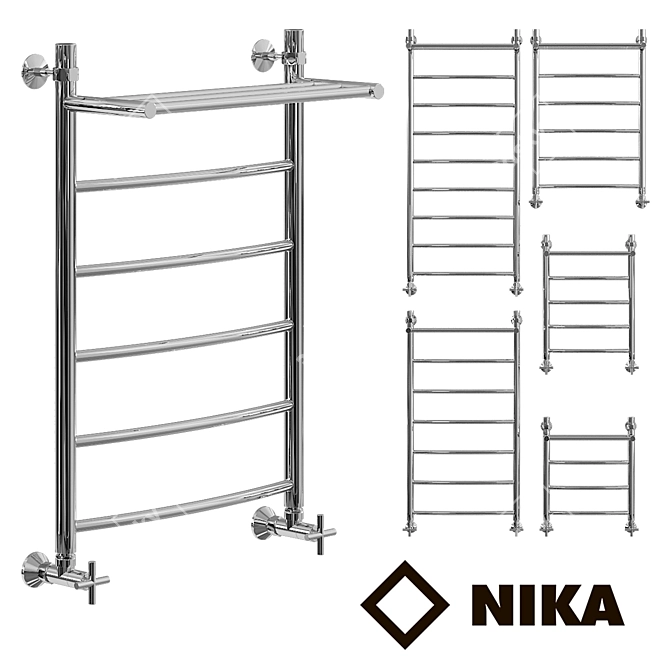 Nick LD_VP Heated Towel Rail - Stylish and Customizable 3D model image 1