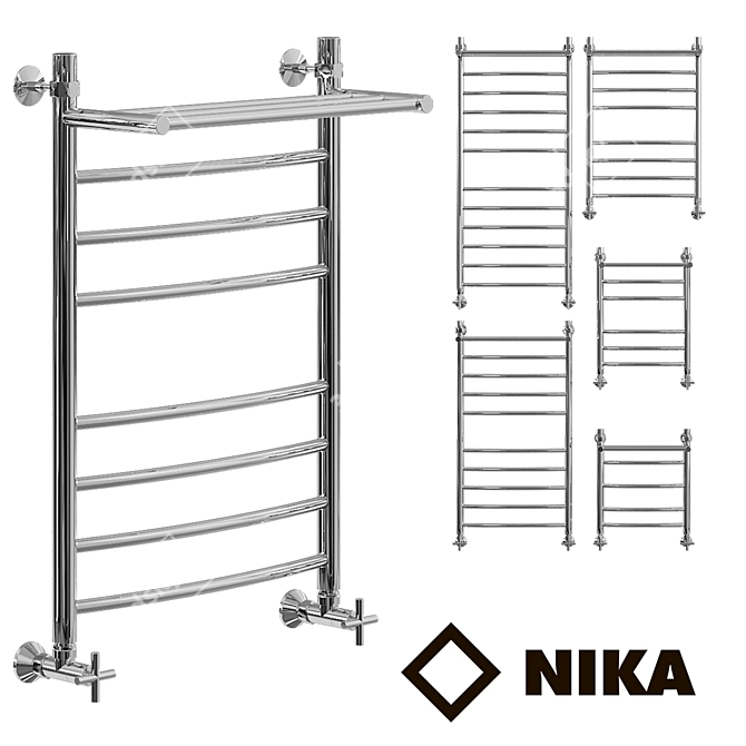 Nick LD_ (g) _VP Heated Towel Rail: Stylish, Customizable, and Functional 3D model image 1