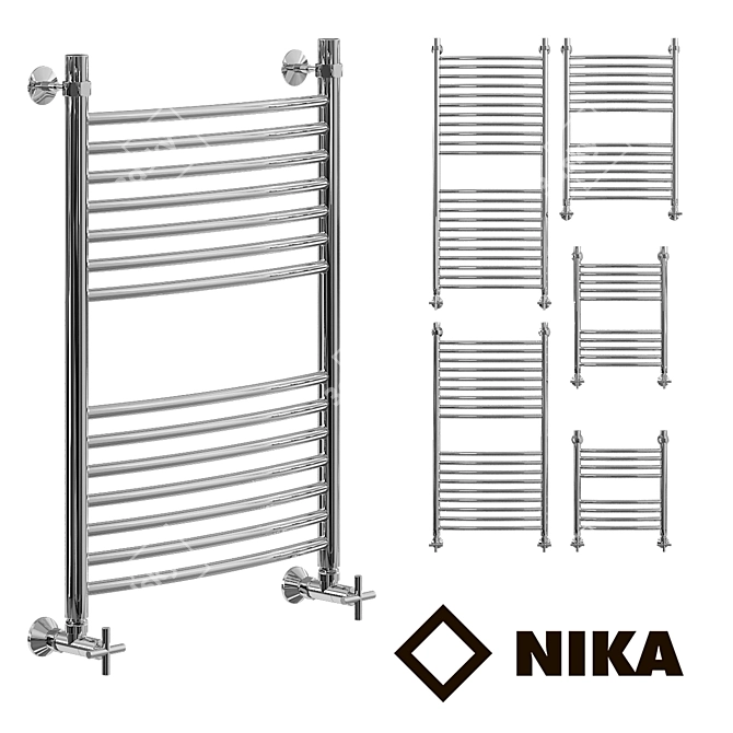 Stylish Heated Towel Rail by Nick LD 3D model image 1