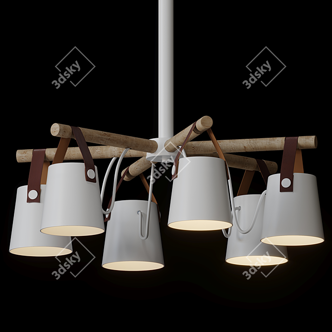  Elegant Natural Ceiling Lamp 3D model image 1