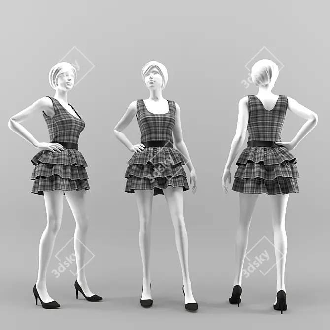 Marvelous Designer Female Mannequin 3D model image 1