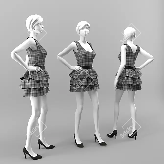 Marvelous Designer Female Mannequin 3D model image 2