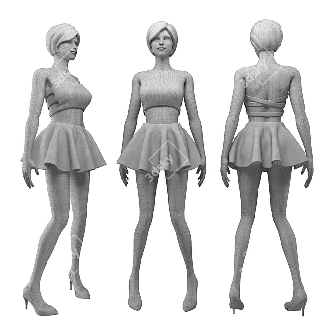 Marvelous Designer Female Mannequin 3D model image 3