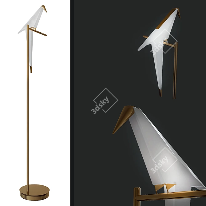 Modern Perch Pendant Light 3D model image 1