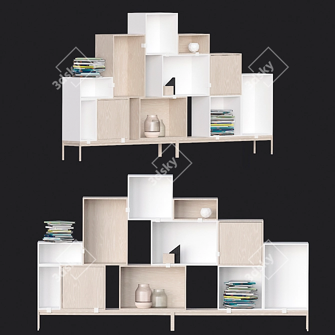 Modular Stacked Storage Solution 3D model image 1