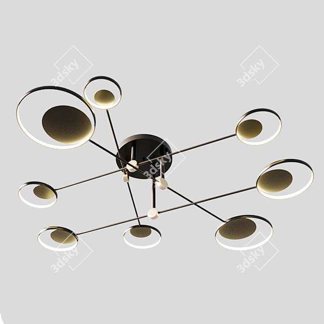 Risor Metal Pendant Light with 8 Shades 3D model image 1