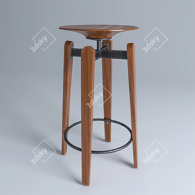 Elegant Swivel Stool by B&T 3D model image 1