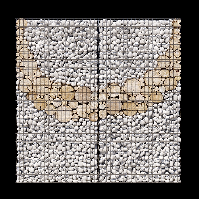 Wooden Gabion Section for Landscape Design 3D model image 1