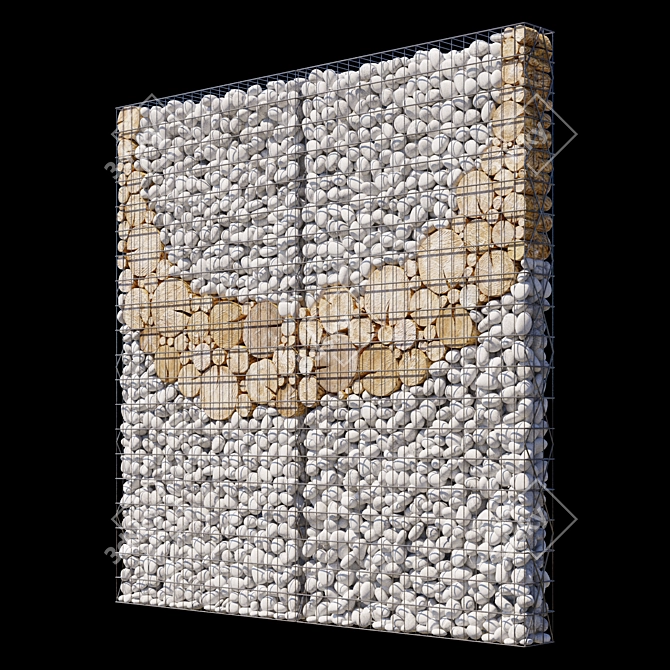 Wooden Gabion Section for Landscape Design 3D model image 2