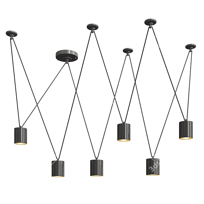 Designer Chandelier Collection: Vibia, Loft PAN, Favourite, and Wireflow 3D model image 2