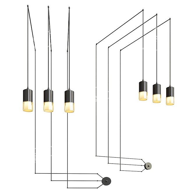 Designer Chandelier Collection: Vibia, Loft PAN, Favourite, and Wireflow 3D model image 3