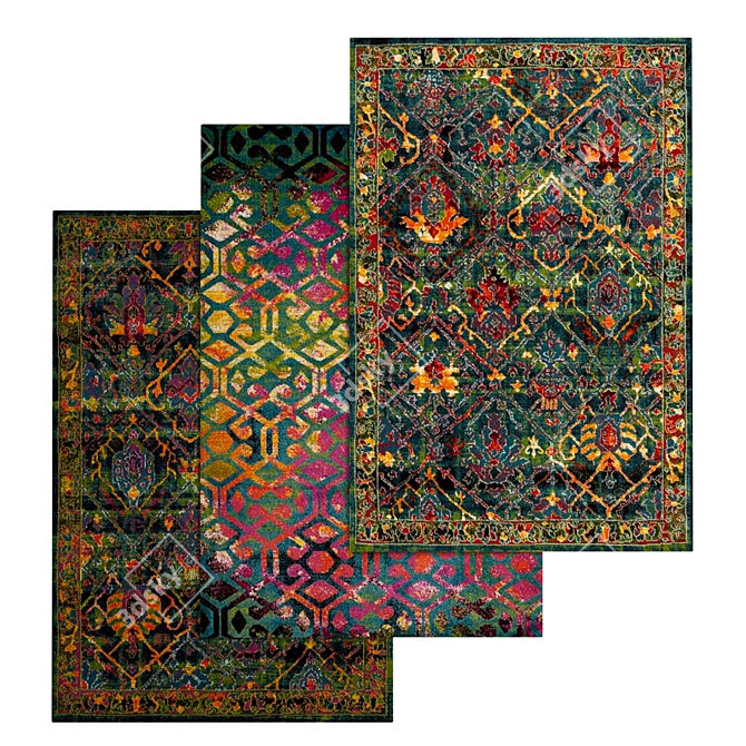 Premium Carpet Set: High-Quality Textures 3D model image 1