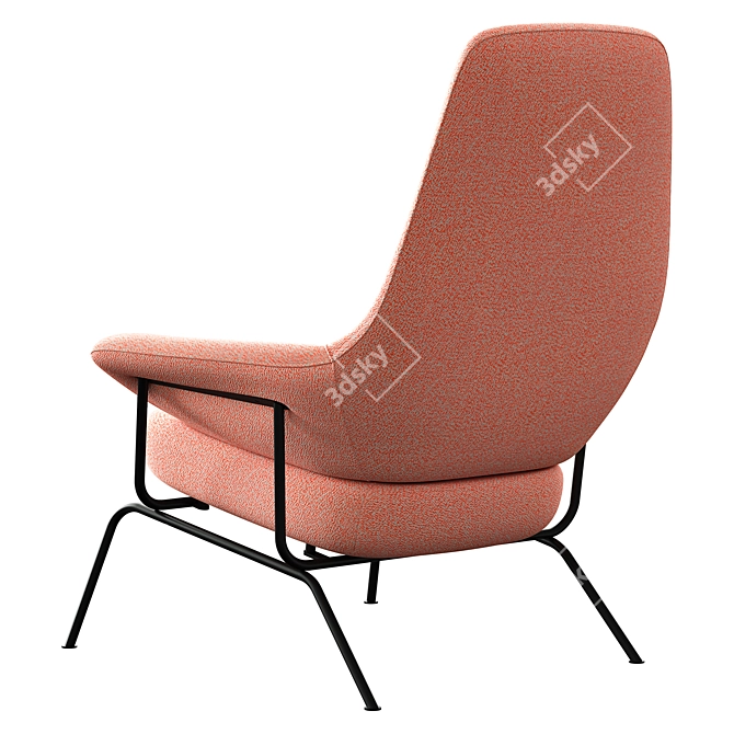 Sleek Mid-Century Hai Chair 3D model image 2