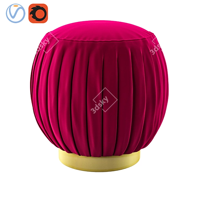 Stylish 3D Pouf - Trendy Design 3D model image 1