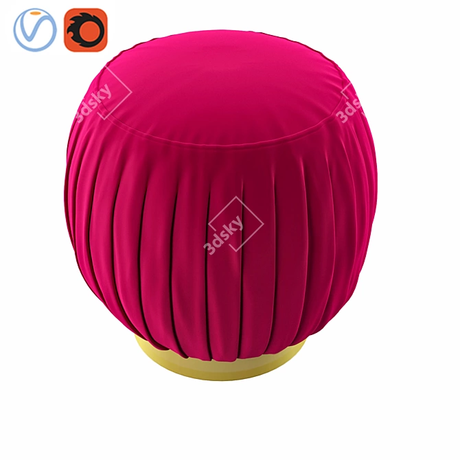 Stylish 3D Pouf - Trendy Design 3D model image 2