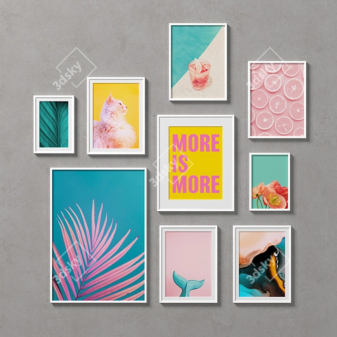 9-Piece Gallery Frame Set 3D model image 1