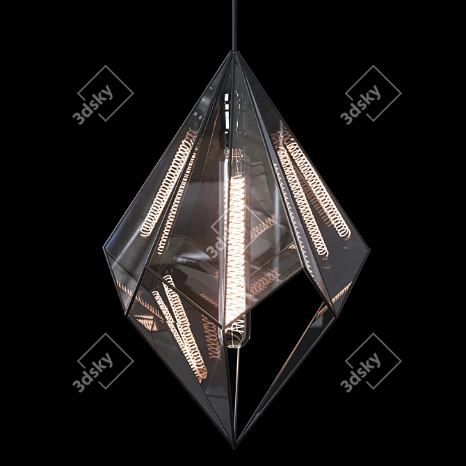 Translucent Geometric Glass Chandelier 3D model image 1