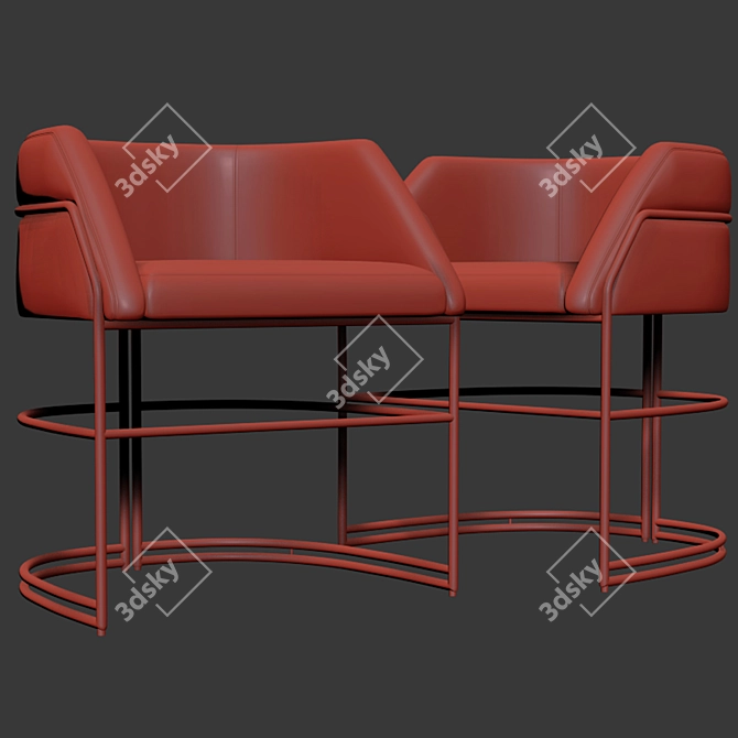 Elegant Deja vu Dining Chair 3D model image 2