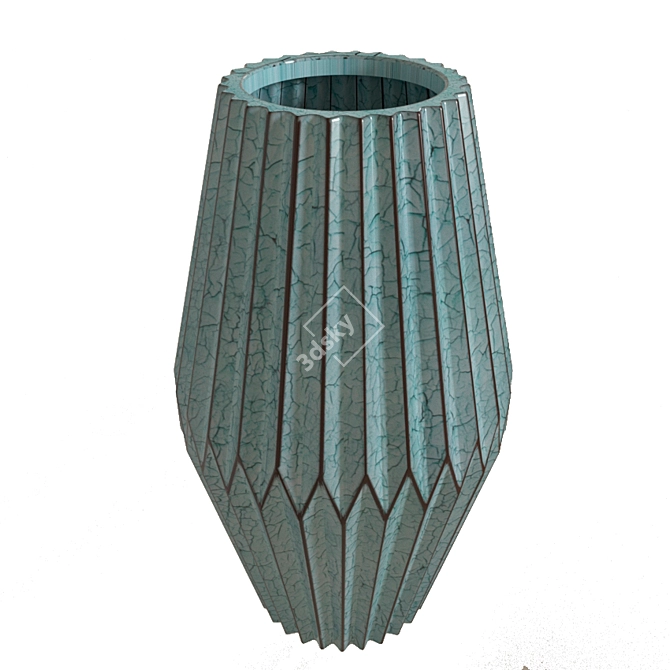 Vintage Green Ceramic Vase 3D model image 1