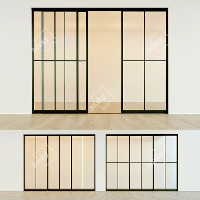 Modern Sliding Partition Door 3D model image 1