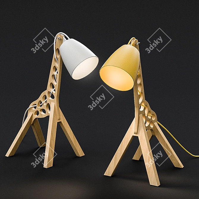 Giraffe-inspired Acacia Lamp 3D model image 1