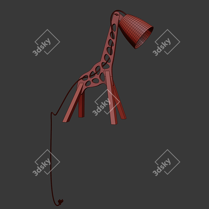 Giraffe-inspired Acacia Lamp 3D model image 3