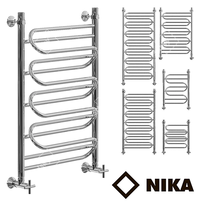 Nick LZ (g) Heated Towel Rail - Stylish and Customizable 3D model image 1