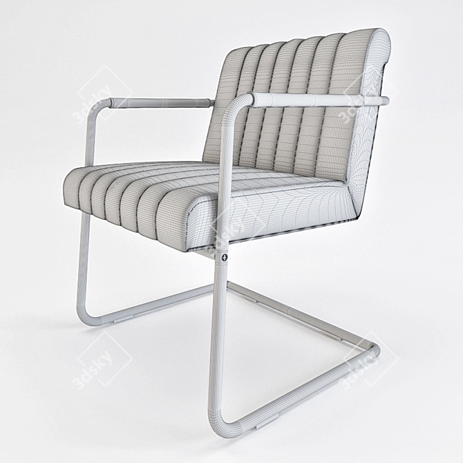 Dutch Bone Stitched Armchair 3D model image 3