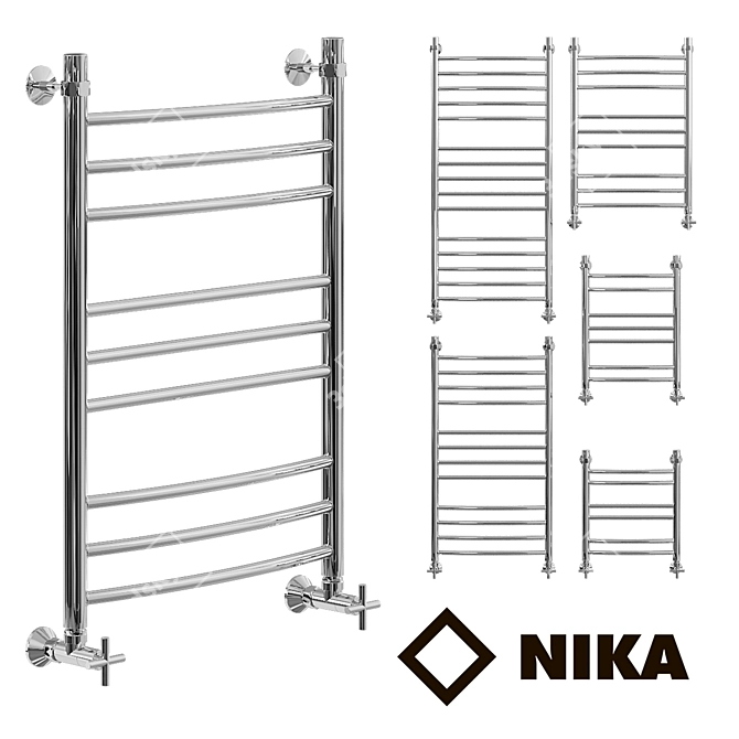 Sleek and Stylish Heated Towel Rail 3D model image 1