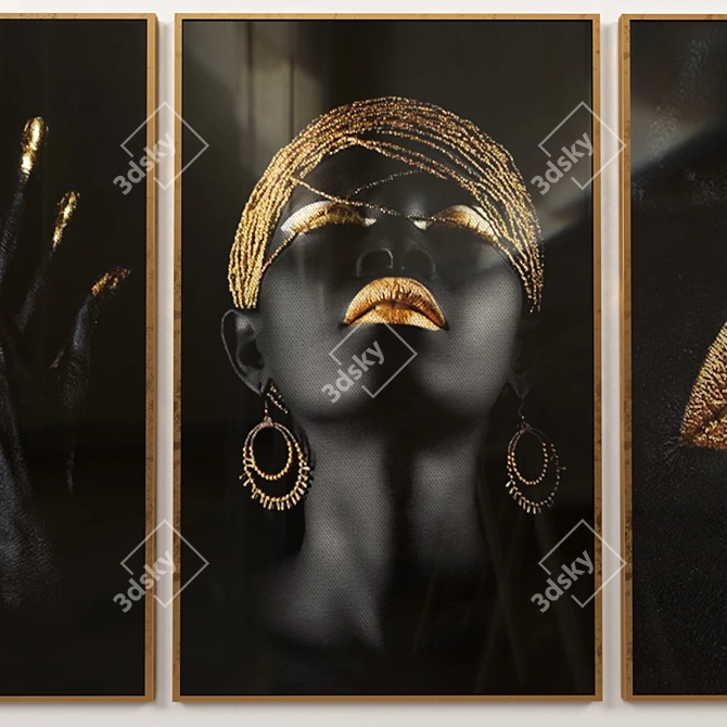 Title: Ethnic Vibe Poster Set 3D model image 3