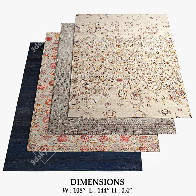 Floral Rugs Collection 3D model image 1