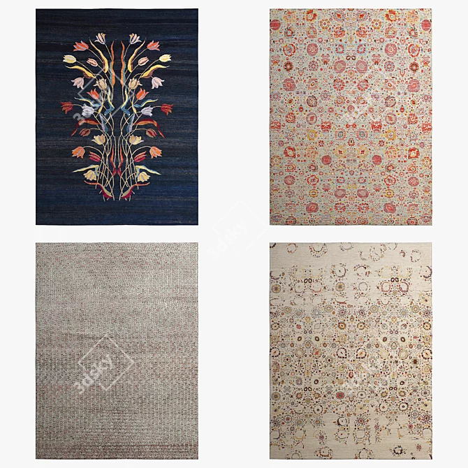 Floral Rugs Collection 3D model image 2