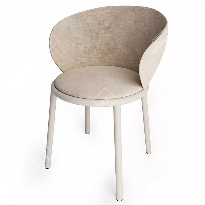 Elegant Circular Mun Chair 3D model image 2