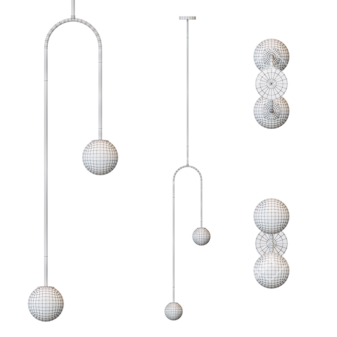 Elegant Sphere Pendant Lamp 3D model image 3