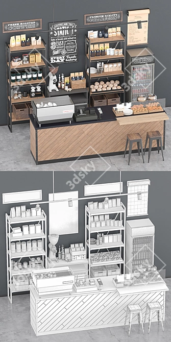 Caffeine Haven - Complete Coffee Bar 3D model image 3