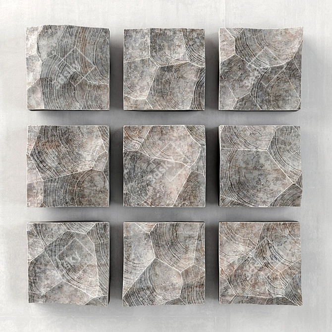 Rocky Panel: Authentic Stone Texture 3D model image 1