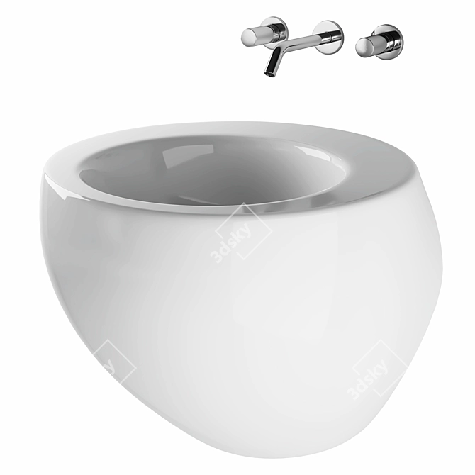 Laufen Porcelain Sink with SSS 3D model image 1